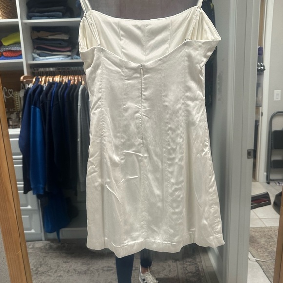 Zara White Satin Mini Dress - Picture 3 of 4